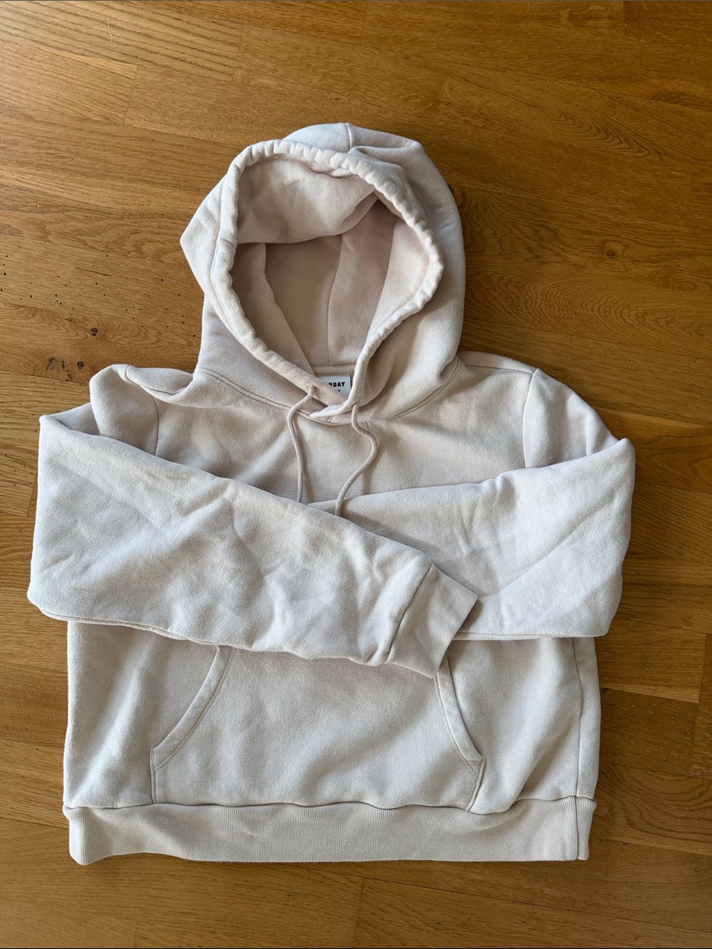 Aritzia Sunday Best cropped Baby Pink Cream Hoodie - Cozy Pullover Hoodie